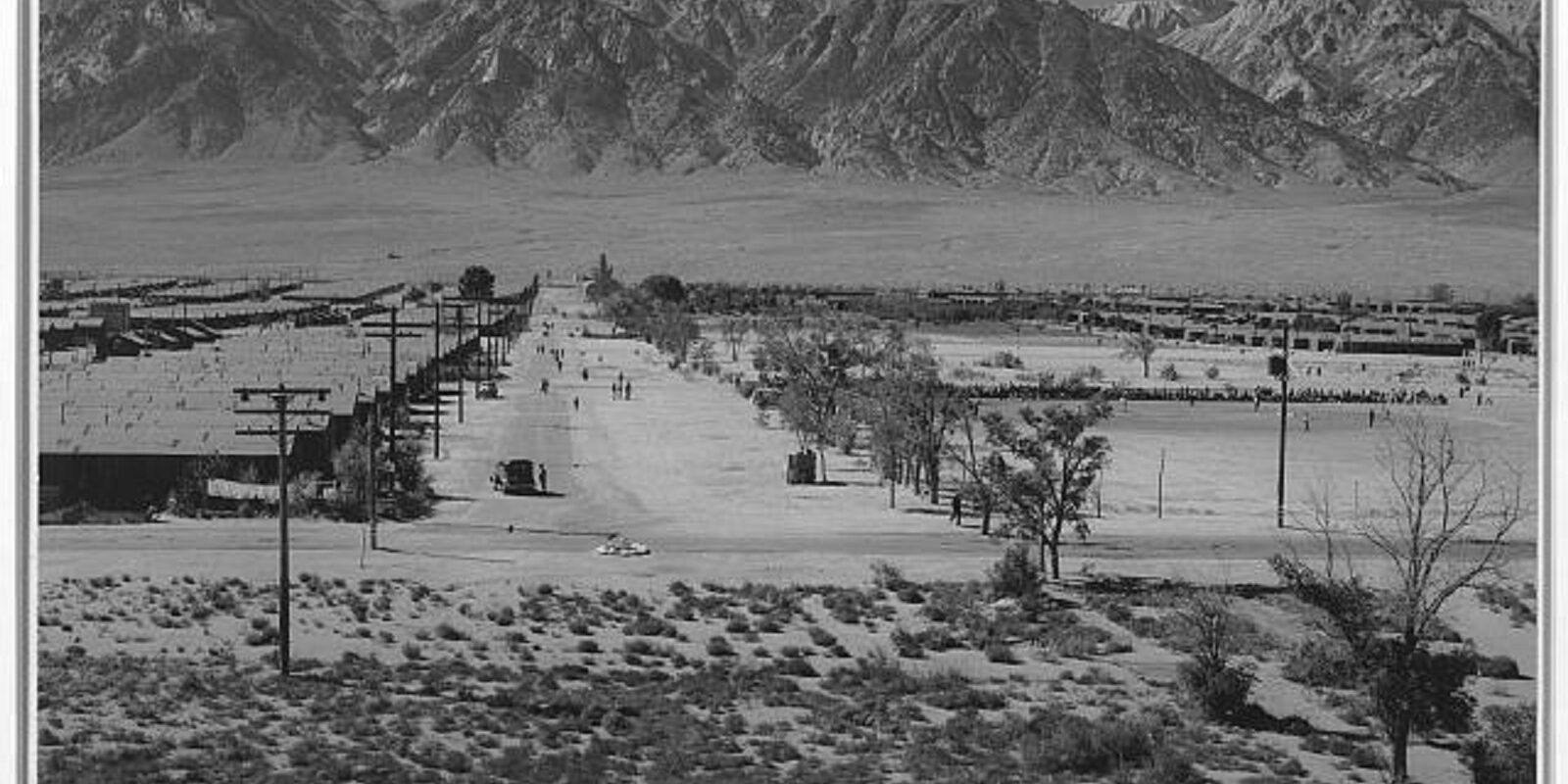Manzanar Relocation Center from tower (1943)